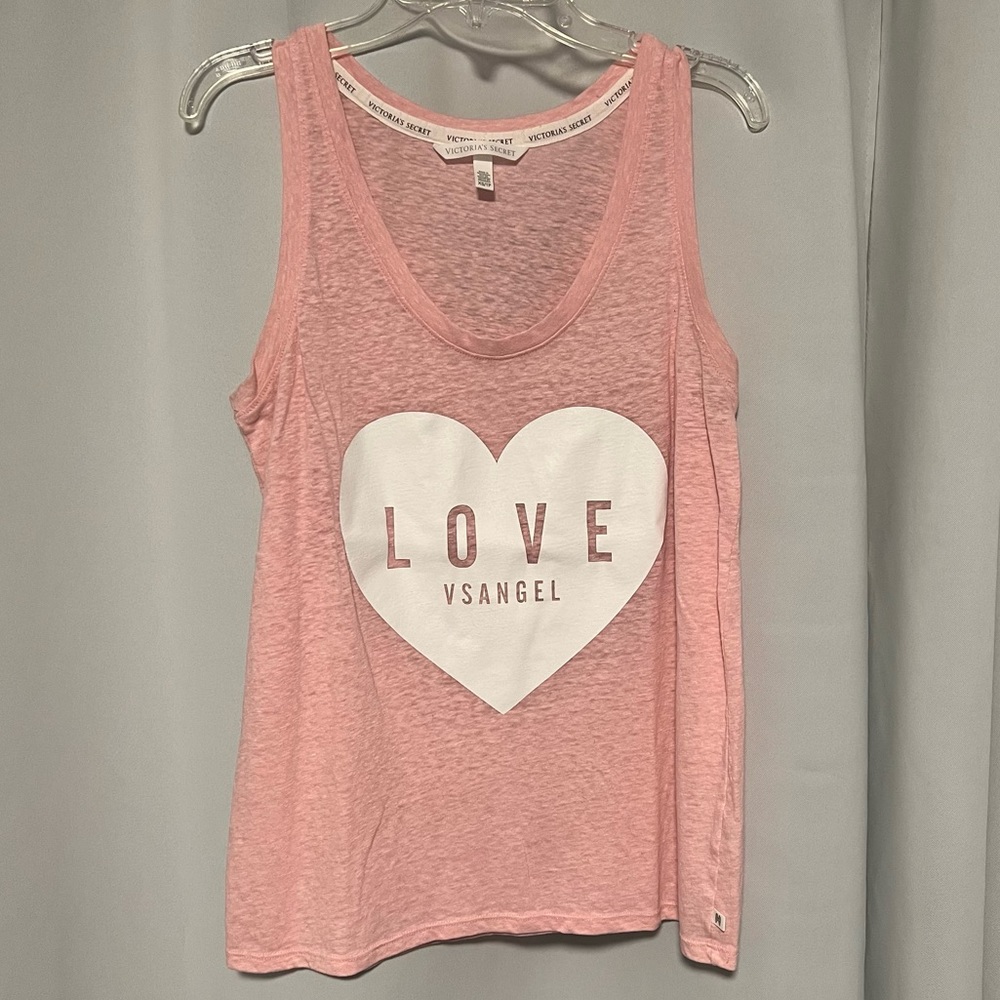 Victorias Secret VS Angel LOVE Pink Marled Tank Top Size Extra Small XS